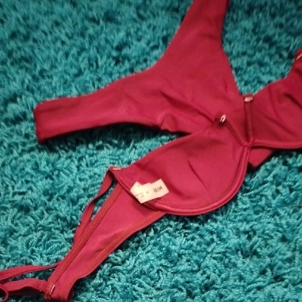 New Burgundy 2 Piece Bikini - Picture 3 of 5